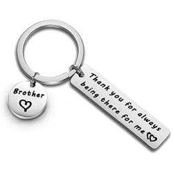 Zuo Bao Brother Keychain Thank You for Always Being There for Me Gift for Brother Family Jewelry