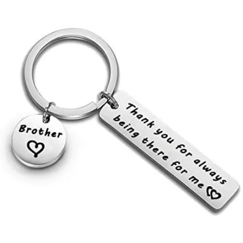 Zuo Bao Brother Keychain Thank You for Always Being There for Me Gift for Brother Family Jewelry