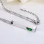 Fanery Sue Custom Urn Necklace for Ashes Personalized Name Memorial Cremation Jewelry Birthstone Vertical Bar Pendant
