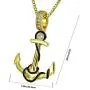 VANAXIN Nautical Anchor Necklace Pendants Pirate Navy Anchor Necklaces 24 inch Gold Chain Hip Hop Jewelry(JNR11131)