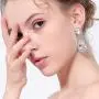 mecresh Clear/Gold Teardrop Austrian Crystal Bridal Dangle Earring mecresh Clear/Gold Teardrop Austrian Crystal Bridal Dangle Earring