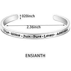 ENSIANTH Philippians 4:8 True Noble Just Pure Lovely Admirable Bible Verse Bracelet Christian Gift for Her