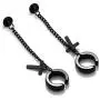 Fusamk Punk Rock Stainless Steel Cross Ear Clip Earrings Long Chain Drop Dangle Earrings