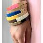 HILROSE Wooden & Resin Bangles for Women/Girls - Bohemian Minimalist Wood Bangle Bracelet Boho Jewelry Gifts(8cm x 8cm)
