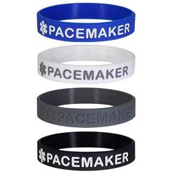 Max Petals PACEMAKER Medical Alert ID Silicone Bracelet Wristbands 4 Pack
