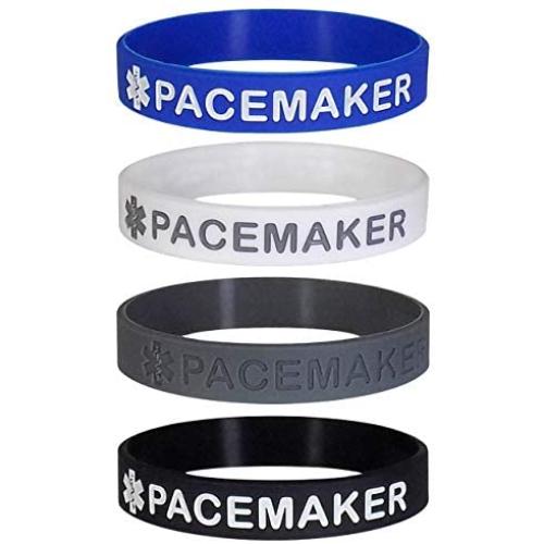 Max Petals PACEMAKER Medical Alert ID Silicone Bracelet Wristbands 4 Pack