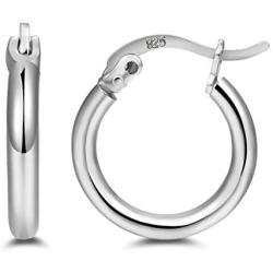 Small Sterling Silver Hoops - 14K Rose Gold Plated Hoop Earrings Set for Girl Gift