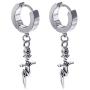 YC_jewelry Men Women Stainless Steel Skull Dangle Hinged Hoop Earrings Piercing Hoop Huggie Dangle Drop Earrings for Men Women