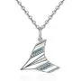 Lovgifset Paper Airplane Necklace Harry Necklaces Styles Singer S925 Sterling Silver for Women Men Blue White Gold Plated