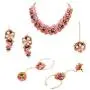 Zephyrr Handmade Pink Gota Patti Floral Fashion Jewelry Set for Women and Girls: Haldi, Baby Shower, Mehndi Godbharai Necklace Set with Earrings/Maang Teeka/Bangles/Ring Zephyrr Handmade Pink Gota Patti Floral Fashion Jewelry Set for Women and Girls: Haldi, Baby Shower, Mehndi Godbharai Necklace Set with Earrings/Maang Teeka/Bangles/Ring