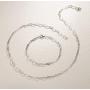 FANCIME Paperclip Chain Necklace and Bracelet Jewelry Set Dainty Link 14K Yellow/Rose/White Gold Plated Gift for Women Girls, Adjustable Necklace 18 inch/Bracelet 8 inch.