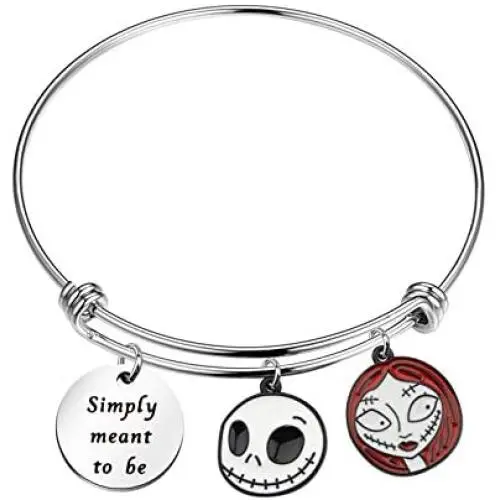 FUSTMW Simply Meant to Be Keychain Jack and Sally Inspired Gifts The Nightmare Before Christmas Movie Fan Gifts FUSTMW Simply Meant to Be Keychain Jack and Sally Inspired Gifts The Nightmare Before Christmas Movie Fan Gifts