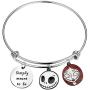 FUSTMW Simply Meant to Be Keychain Jack and Sally Inspired Gifts The Nightmare Before Christmas Movie Fan Gifts
