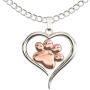 Dog Paw Necklace – Heart Shaped Paw Pendant for Women – Cute Dog Lover Charm with Message Card
