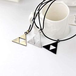 Antique Gold Plated Metal Leather Chain Zelda Pendant Necklace