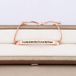 Zuo Bao Christian Jewelry Religious Gift First My Godmother Forever My Friends Bracelet Godmother Gift from Goddaughter Godson Godchild