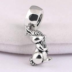 Ochoos New Mischievous But Well-Meaning Thumper Pendant Beads Fit Pandora Bracelet DIY Jewelry 925 Sterling Silver Animal Bead Charm