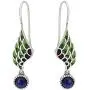 EVER FAITH Womens 925 Sterling Silver Enamel Lapis Lazuli Angel Wing Daily Hook Drop Earrings EVER FAITH Womens 925 Sterling Silver Enamel Lapis Lazuli Angel Wing Daily Hook Drop Earrings
