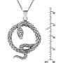 AeraVida Edgy Serpent Coiled Snake .925 Sterling Silver Pendant Necklace