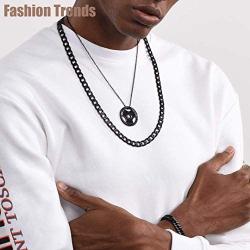 ChainsHouse Men Women Chain Cuban Necklace,3mm/6mm/9mm/12mm Wide Stainless Steel/Black Metal/18K Gold Plated Curb Link Necklace, 14''-30'' Length-with Gift Box