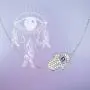 925 Sterling Silver Hamsa Hand of Fatima Evil Eye Sideways Choker Necklace Jewelry for Women (Hamsa Hand)