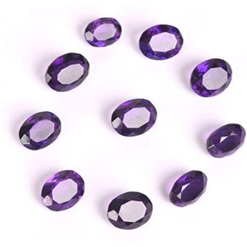 February Birthstone ! Marvelous 125 Ct. appox / 10 Pcs Oval Cut Violet Amethyst Loose Gemstone Lot