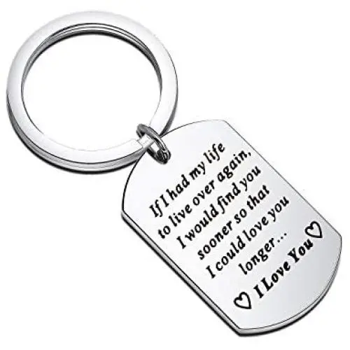 FUSTMW Couple Keychains Husband from Wife Couple Gifts for Girlfriend Boyfriend I Love You Keychain if I Had My Life to Live Over Again I Would Find You Sooner