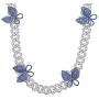 Iced Out Hip Hop Bling Women Jewelry White Pink Cz 12MM Cuban Chain Butterfly Necklace 16''