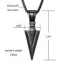 MOO&LEE Mens Stainless Steel Spear Point Arrowhead Pendant Necklace with 24 Inches Chain