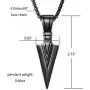 MOO&LEE Mens Stainless Steel Spear Point Arrowhead Pendant Necklace with 24 Inches Chain