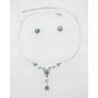 Faship Gorgeous Rhinestone Crystal Floral Necklace Earrings Set