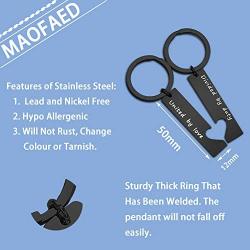 MAOFAED Military Matching Set Divided by Duty United by Love Heart Keychains Military Wife Girlfriend Deployment Going Away Gift