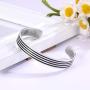 LUSSO Stainless Steel Magnetic Therapy Energy Cuff Bangle Engraving Geometric Pattern Health Care Amulet Bracelets for Women Men