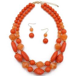 Shineland 2 Layer Jelly Colored Acrylic Handmade Statement Strand Chunky Beaded Fashion Jewelry