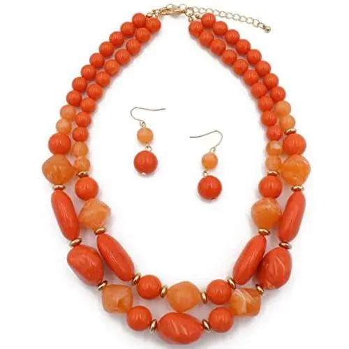 Shineland 2 Layer Jelly Colored Acrylic Handmade Statement Strand Chunky Beaded Fashion Jewelry Shineland 2 Layer Jelly Colored Acrylic Handmade Statement Strand Chunky Beaded Fashion Jewelry