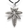 Trilogy Jewelry Pewter Medical Marijuana Pot Leaf Pendant on Leather Necklace