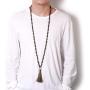 PNEIME Sandalwood Mala Beads 108 Necklace, Wood Mala Necklace, Hand Knotted Tibetan Wooden Prayer beads, Japa Mala Meditation Beads Yoga Necklace