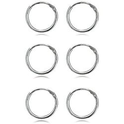 Sterling Silver Small Endless 12mm Round Unisex Hoop Earrings for Men Women Set of 3 Pairs