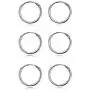 Sterling Silver Small Endless 12mm Round Unisex Hoop Earrings for Men Women Set of 3 Pairs