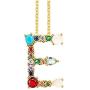 Kebaner Pink Crystal Flower 26 Letter Initial Alphabet Pendant Necklace Fashion Jewelry Gifts for Women