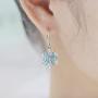 JO WISDOM 925 Sterling Silver White/Blue CZ Snowflake Leverback Earrings Drop & Dangle Earrings