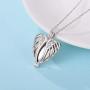 925 Sterling Silver Angel Wings Memorial Urn Locket Necklace for Ashes Jewelry Cremation Necklaces