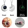 Nanafast Zodiac Necklace Stud Earrings Set, Adjustable Stainless Steel Constellation Crescent Moon Necklace, Creative Glow Horoscope Astrology Pendant Necklace for Women Girls Valentines Birthday Gift