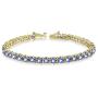 GemStar USA Sterling Silver Genuine Tanzanite Round-Cut Tennis Bracelet
