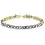 GemStar USA Sterling Silver Genuine Tanzanite Round-Cut Tennis Bracelet