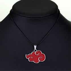 AILUOR Naruto Pendant Necklace, Naruto Red Cloud Necklace Cartoon Naruto Leaf Village Symbol Logo Cosplay Pendant Necklace Naruto Anime Cosplay Jewelry for Women Men