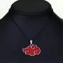 AILUOR Naruto Pendant Necklace, Naruto Red Cloud Necklace Cartoon Naruto Leaf Village Symbol Logo Cosplay Pendant Necklace Naruto Anime Cosplay Jewelry for Women Men