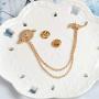 Saturn Planet Lightning Brooch Pin Long Chain Tassel Black Bolt Cartoon Dripping Oil Enamel Lapel Pin for Women Girls