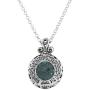 PZ Paz Creations .925 Sterling Silver Roman Glass Pendant Necklace