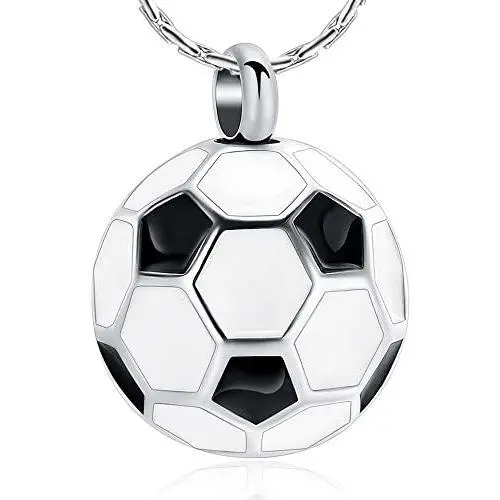 constantlife Football Cremation Jewelry for Ashes Memorial Urn Necklace Stainless Steel Soccer Pendant Keepsake Ashes Holder constantlife Football Cremation Jewelry for Ashes Memorial Urn Necklace Stainless Steel Soccer Pendant Keepsake Ashes Holder